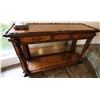 Image 1 : Wooden Console Table w/ 2 Drawers & Undershelf 50" x 18" x 35"H