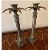 Image 1 : Qty 2 Palm Tree Candle Holders 13"H