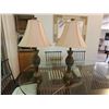 Image 10 : Qty 2 Metal Table Lamps w/ Pineapple Bases & White Shades 31"H
