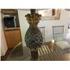Image 3 : Qty 2 Metal Table Lamps w/ Pineapple Bases & White Shades 31"H