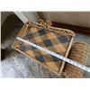 Image 7 : MacKenzie Childs Wicker Rattan Breakfast Bed Tray With Bell 12" x 14"