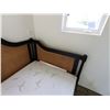 Image 3 : Wooden Day Bed w/ Woven Back & Sides & Seat Cushion 80" x 42" x 37"H