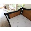 Image 4 : Wooden Day Bed w/ Woven Back & Sides & Seat Cushion 80" x 42" x 37"H