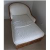 Image 1 : Wicker Rattan Chaise Lounge w/ White Cushion 59" x 36" x 38"H