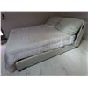 Image 1 : Natuzzi White Leather Storage Bed 82" x 92" x 38"H