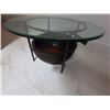 Image 3 : Round Glass Top Table on Metal Base w/ Undershelf & Bowl 27" Dia, 16"H