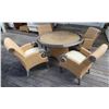 Image 1 : Tommy Bahama Round Woven Outdoor Table w/ Glass Top & 4 Matching Chairs 54" Dia, 30"H