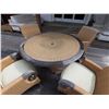 Image 2 : Tommy Bahama Round Woven Outdoor Table w/ Glass Top & 4 Matching Chairs 54" Dia, 30"H