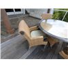 Image 6 : Tommy Bahama Round Woven Outdoor Table w/ Glass Top & 4 Matching Chairs 54" Dia, 30"H
