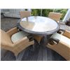 Image 7 : Tommy Bahama Round Woven Outdoor Table w/ Glass Top & 4 Matching Chairs 54" Dia, 30"H