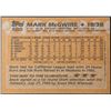 Image 2 : 1988 TOPPS MARK McGWIRE ROOKIE CARD