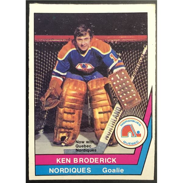 1977-78 O-PEE-CHEE W.H.A. KEN BRODERICK ROOKIE CARD