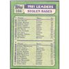 Image 2 : 1982 TOPPS RICKEY HENDERSON / TIM RAINES (HOF)