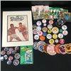 Image 1 : MIXED LOT OF SPORTS MEMORABILIA INCLUDING PINS AND CARDS
