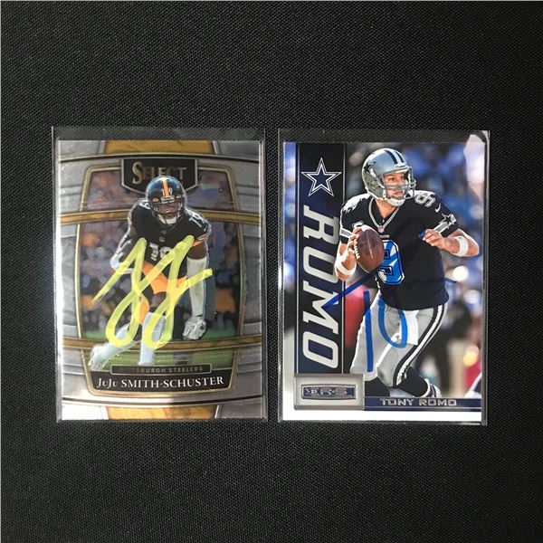 LOT OF 2 SIGNED NFL CARDS - TONY ROMO AND JU JU SMITH SCHUSTER