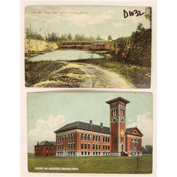 Greene County Postcards; Yellow Springs & Xenia; Lime Kiln & Galloway Hall [187781]
