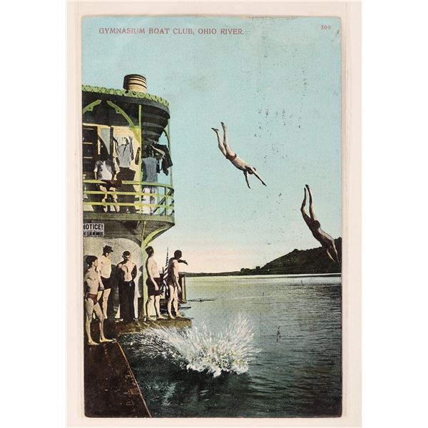 Hamilton County Postcards; Ohio River; Gymnasium Boat Club [187783]