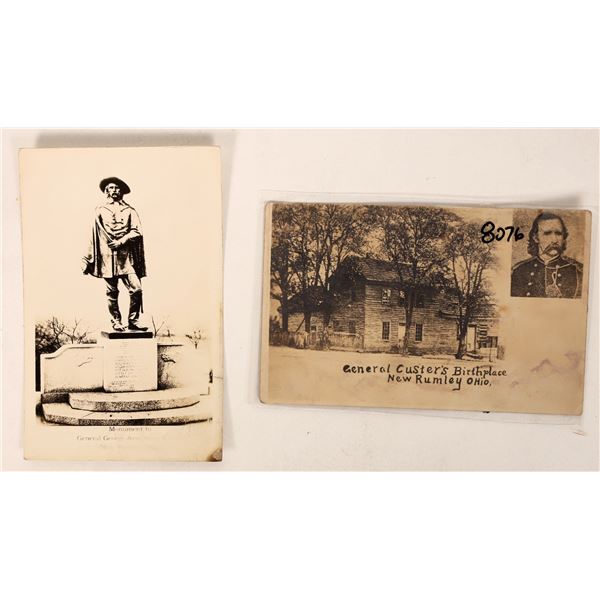 Harrison County Postcards; General Custer; RPC Pair [187773]