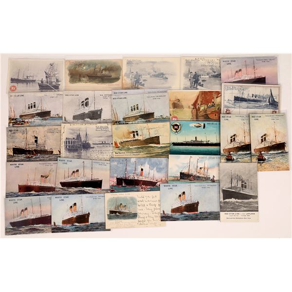 White Star & Red Star Shipping Lines Ad Cards [199702]