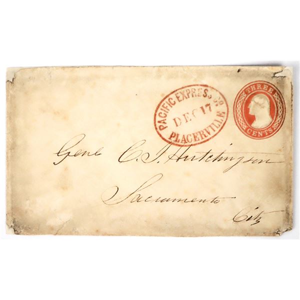 c.1850s Pacific Express Placerville Cover- 3c Stamp [198959]