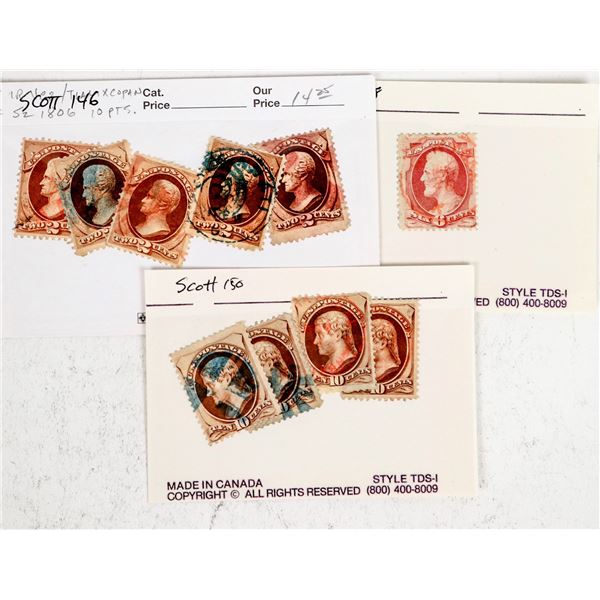 Scott #146, #148, #150 - Group (10) [182164]