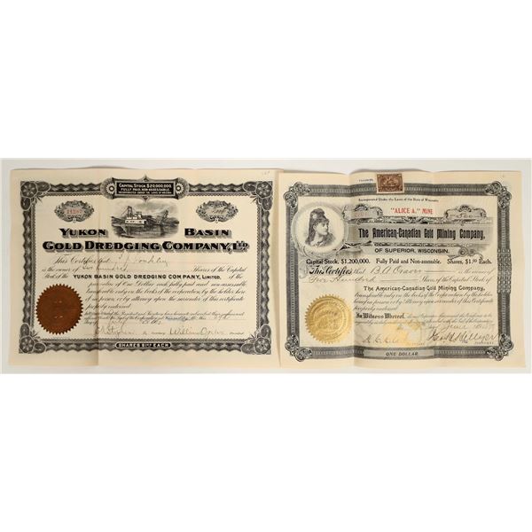 Klondike Gold Rush Yukon Mining Stock Pair [196919]