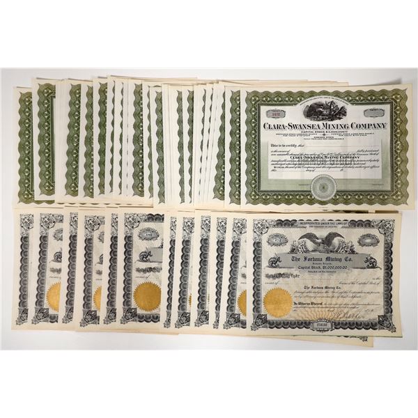 Unissued Arizona Mining Stocks, 2 Different, 42 Total [194100]
