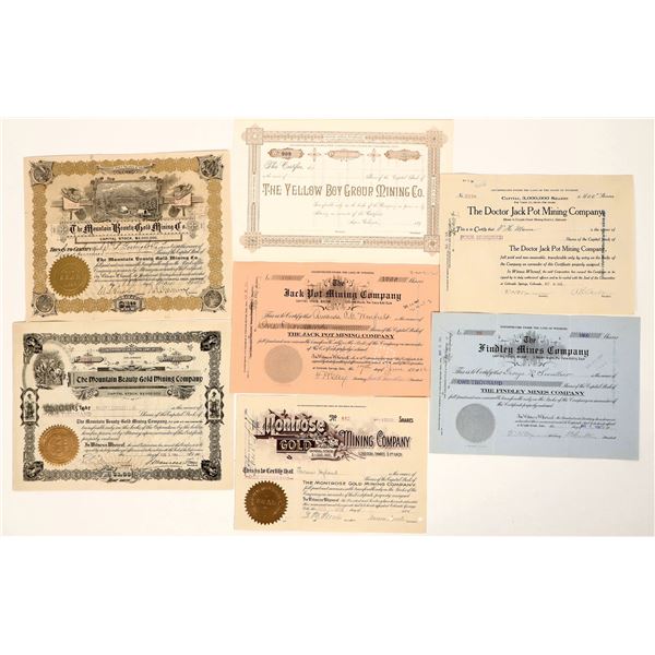 Colorado Mining Stock Certs Mix, c189X-1915 (7) [191305]