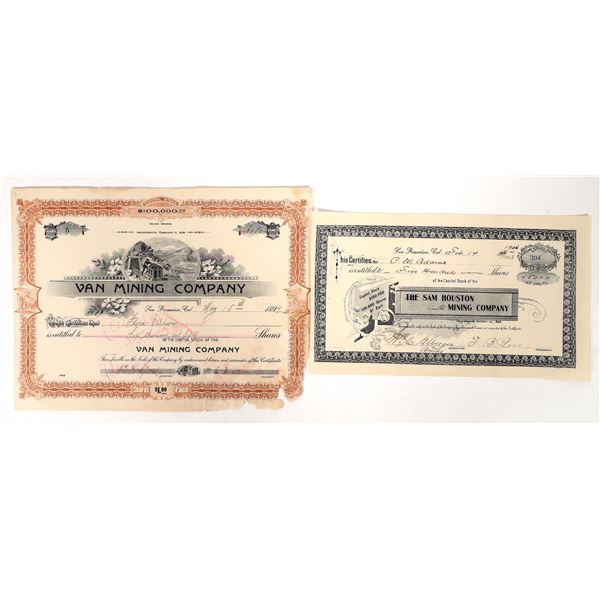 California Mining Stock Pair, 1899-1903 [190775]