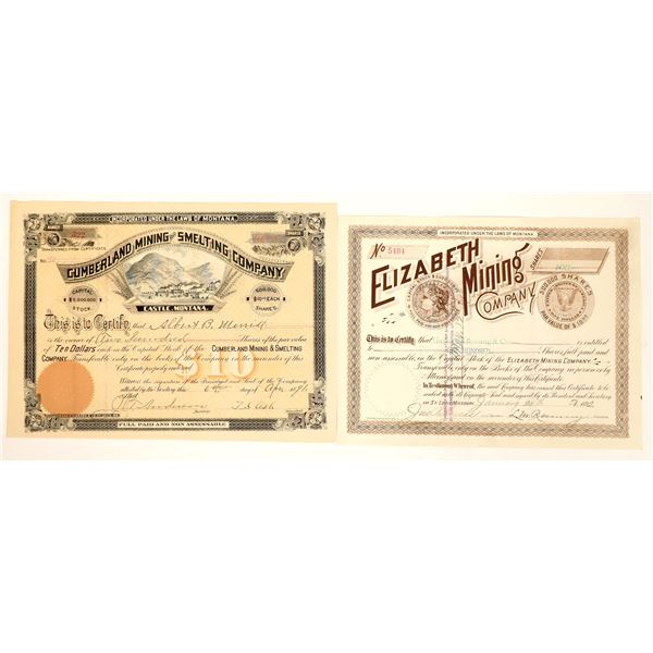 Pair of Montana Mining Stocks [191389]