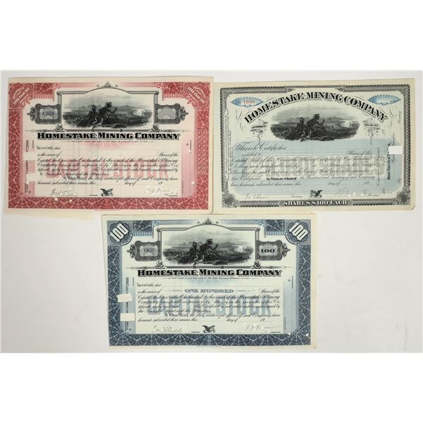 Homestake Mining Company Stock Certificate Trio [197643]