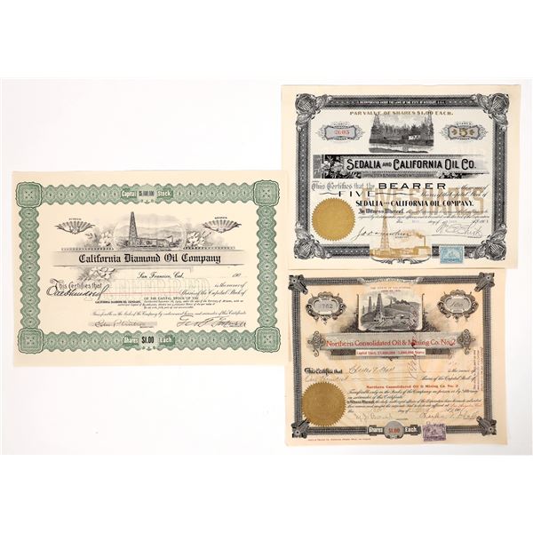 California Oil Stock Trio w/ Vignettes, 1901 [192630]