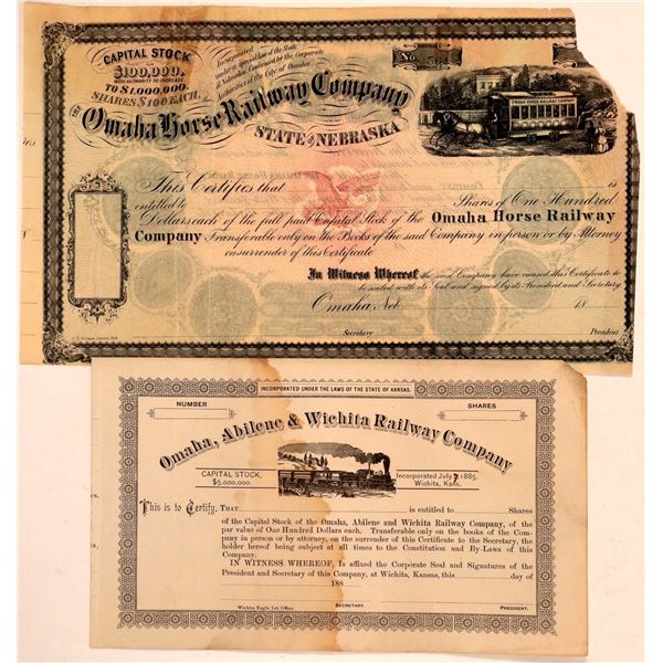 Kansas and Nebraska Railroad Stocks [199682]