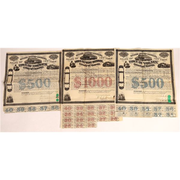 Three New York & Oswego Midland Railroad Bonds [199657]