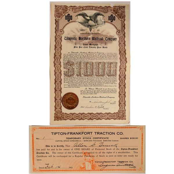 Pennsylvania and Indiana Railroad Stocks [199677]