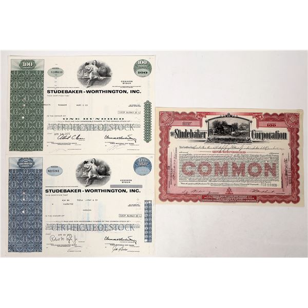 Studebaker Stocks Trio, 1928-1976 [191866]