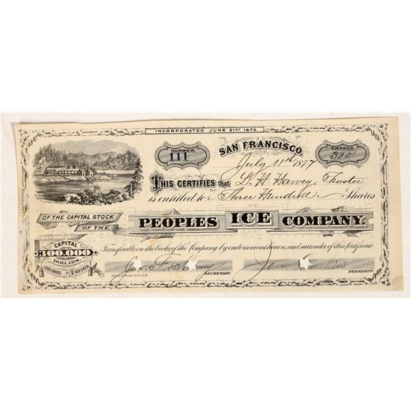 People's Ice Company Stock Certificate (Boca, GT Brown Lith.) [199751]