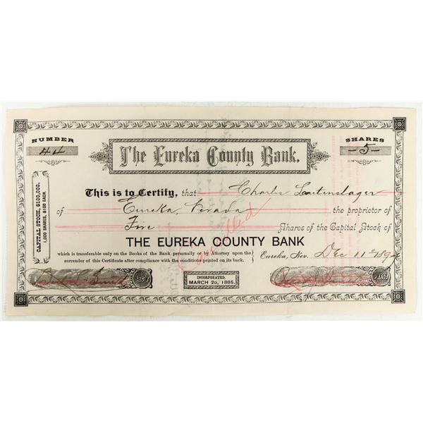Eureka County Bank Stock Owned by Lautenschlager [199608]