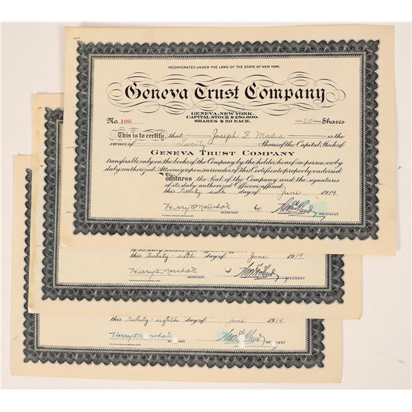 Bank Stocks Geneva Trust NY c1919 (3) [187683]