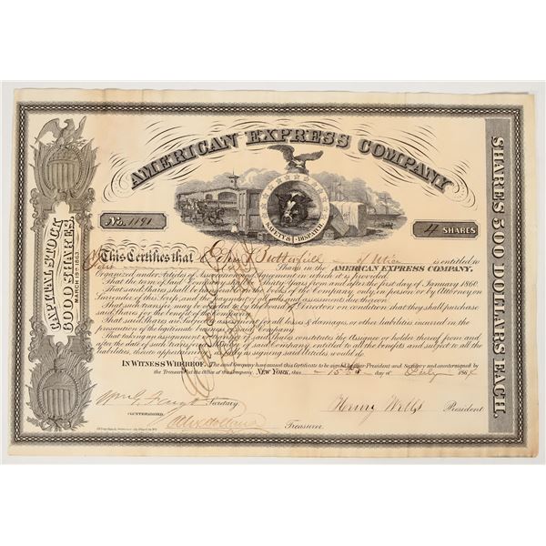 American Express Company Issued to & Signed by Butterfield, Wells, & Fargo [197506]