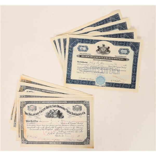 Delaware County Trust Stock 2 Different 8 Total [187596]