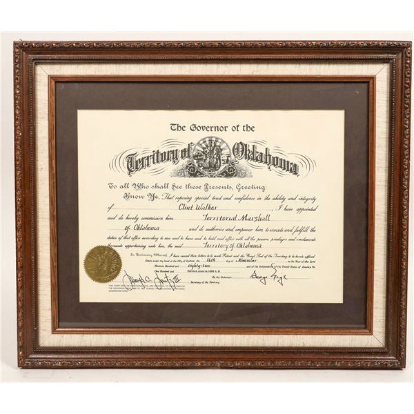Appointment of Clint Walker as Territorial Marshall [190228]