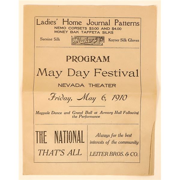 May Day 1910 Festival Program Nevada City [190653]