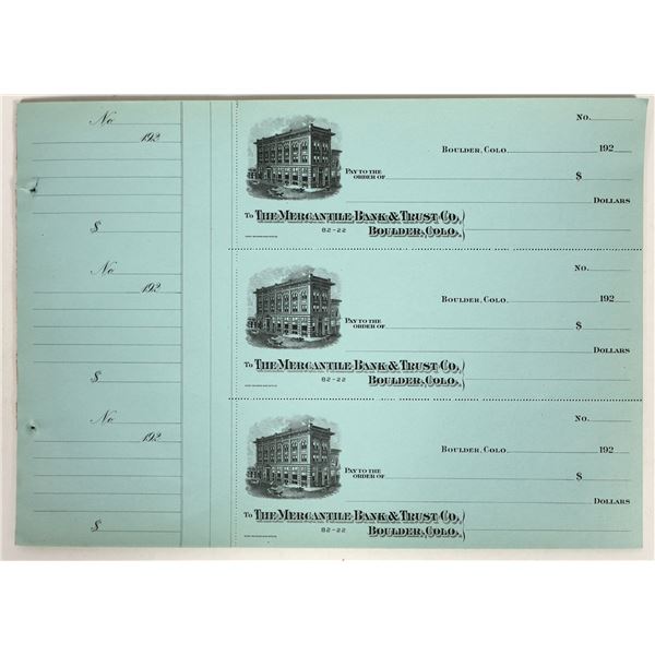 Mercantile Bank of Boulder Checks, 1920s (66) [199544]