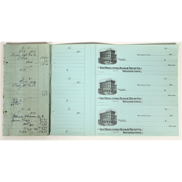 Original Check Register & Unused Checks, Boulder, Colorado [196912]