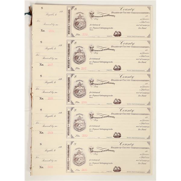 Colorado Cty. Commissioner Checks, 1890s (150) [199539]