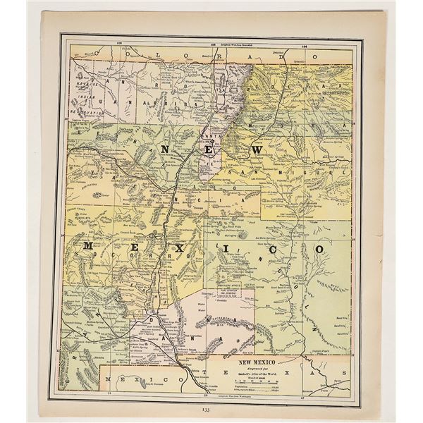 1888 Map of New Mexico Territory (and Washington) [192928]