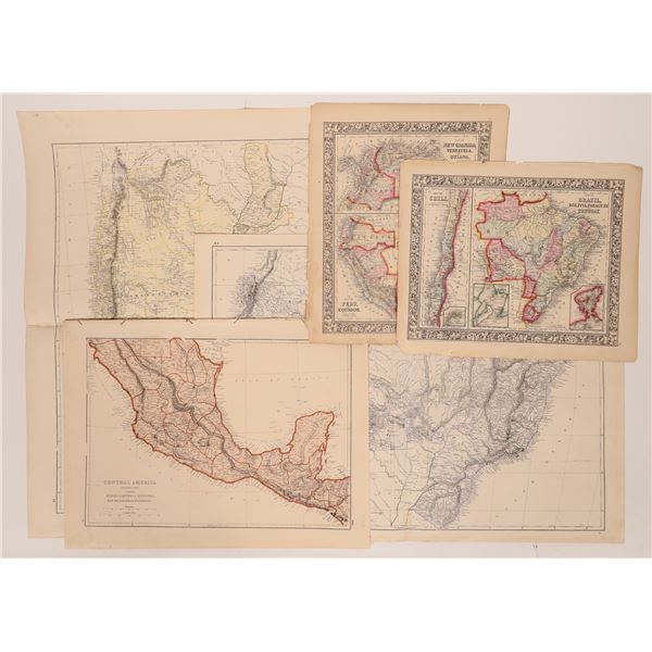 South & Central America Map Lot c1800's [180163]