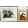 Image 1 : Fred Stone Signed Print & Other Equestrian/Western Theme Framed Art (4) [199438]