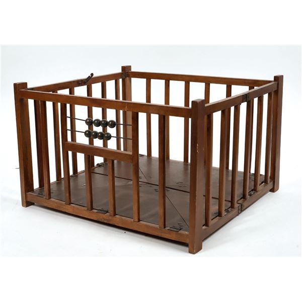 Vintage Wooden Doll's Playpen, c1940s-50s [191066]
